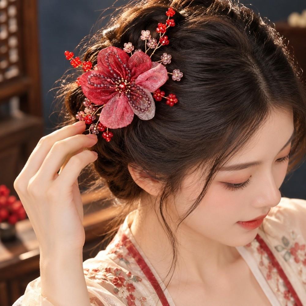 Sheer Organza DIY Hair Accessory Crystal Bead Hanfu Decoration Hanfu Garment Embellishment