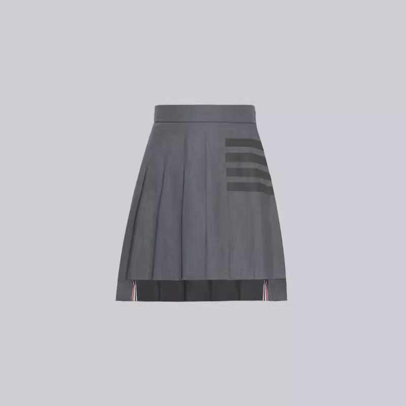 TB [Official Authentic] College Style Pleated Skirt, Women's Half Length Skirt, High Waist Slimming Versatile A-line Skirt