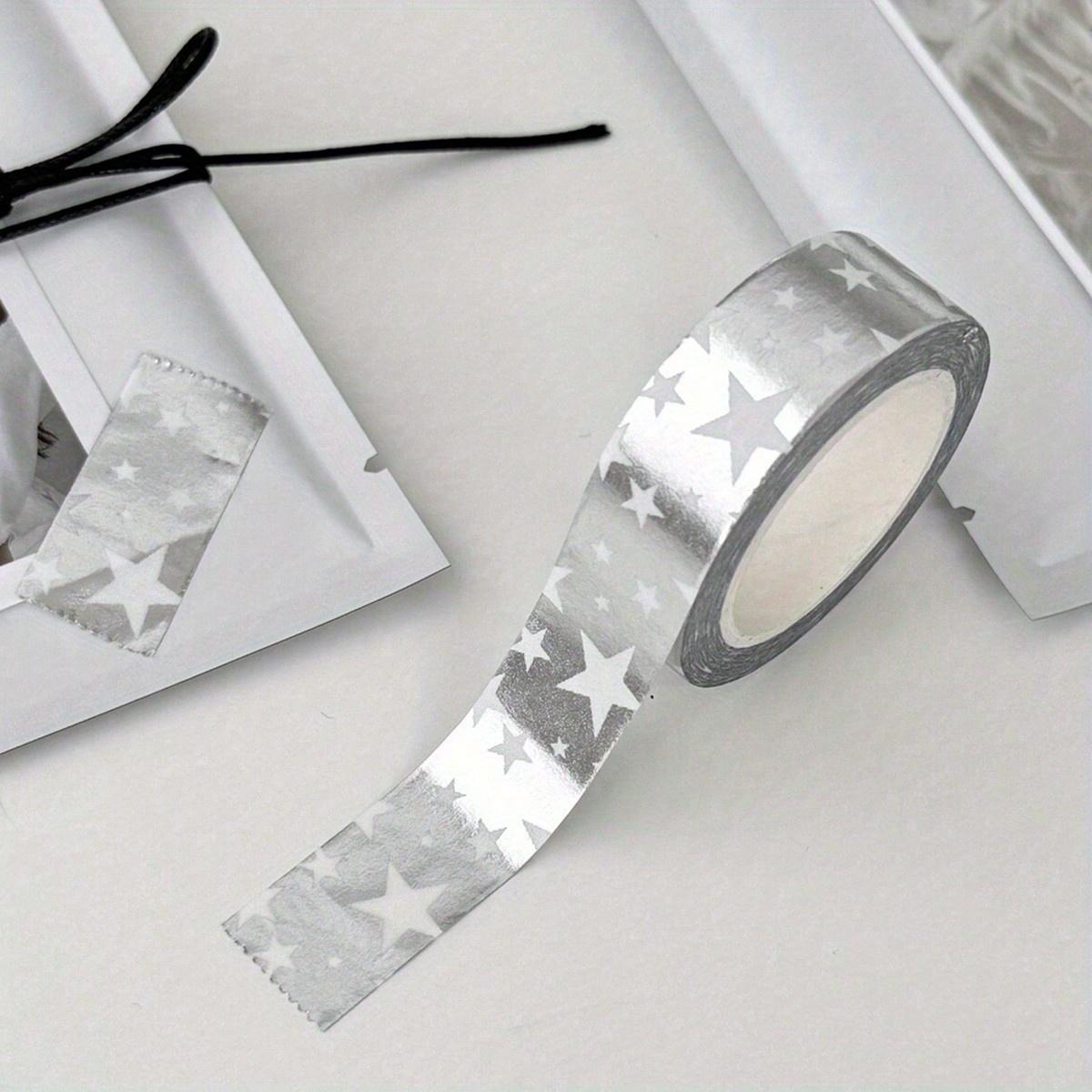 

Декоративная лента васи в форме серебряной звезды, многоцелевая маскировочная лента, серебряная лента в стиле инс, наклейка, обратно в школу 1pc звезда
