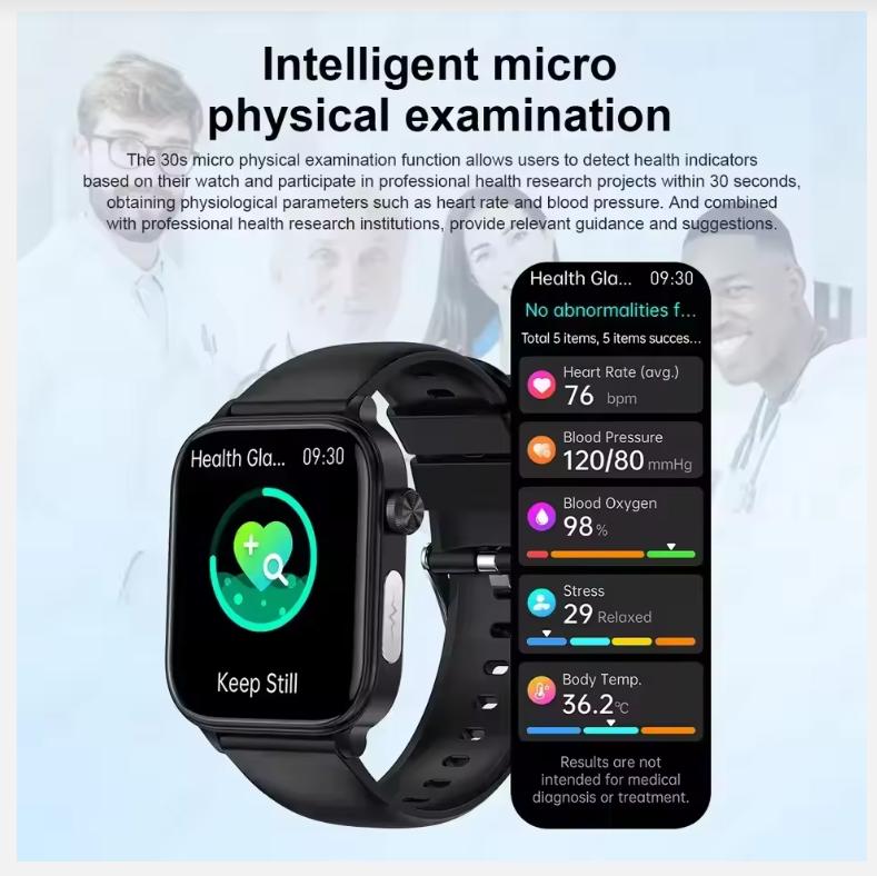 ECG+PPG AI Health Diagnose Smart Watch Men Women Clock Blood Lipid BP Uric Acid Heart Rate Tracker For Smartwatch