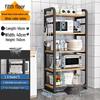 Bieying Modern 5-Tier Carbon Steel Storage Rack with Curved Design