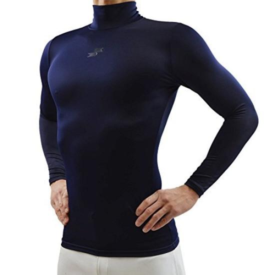 SSK Baseball Fitted High Long General Use Undershirt, Neck, Sleeve, (Navy (70), XO)
