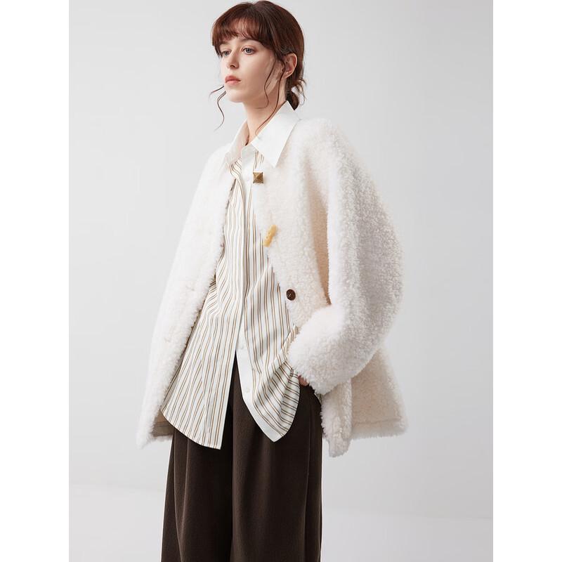 ELLE Women's Lambswool Plush Coat