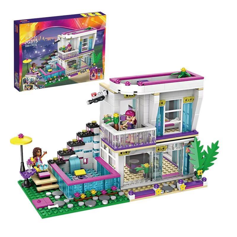 Genuine New760pcs Pop Star House Building Friendship Bus Block Compatible For Girls Figures Bricks Educational Toys For Children