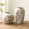French Retro Wabi-Sabi Style High-End Ceramic Vase Jingdezhen Pot Living/Dining/Bedroom/Office Flower Arrangement Decor Dried