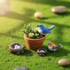 4PCS Mini Bird Figure Model Cartoon Resin Crafts DIY Plant Bonsai Figurines Fairy Garden Dollhouse Miniatures Decor