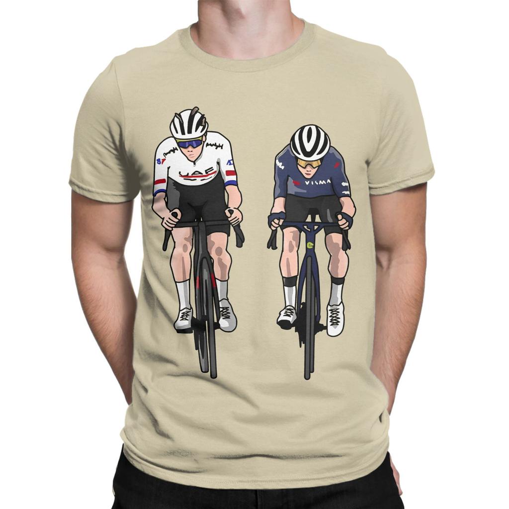 Hipster TADEJ POGACAR TShirts Men Round Collar Pure Cotton T Shirt Cycling NO1 Short Sleeve Tee Shirt New Arrival Clothes