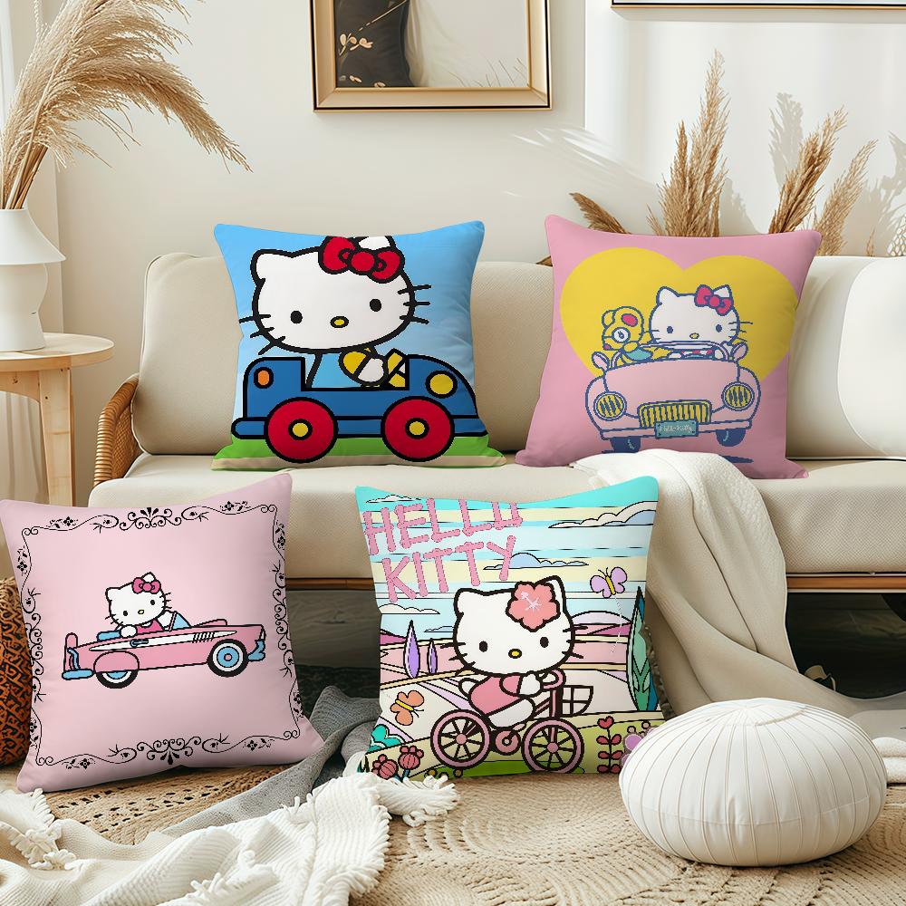 Cartoon Cute H-Hello K-Kitty Cat Driving Funny Comfort Soft Hogar Pillowcase Sofa Living Room Bed Home Decor Protective Covers