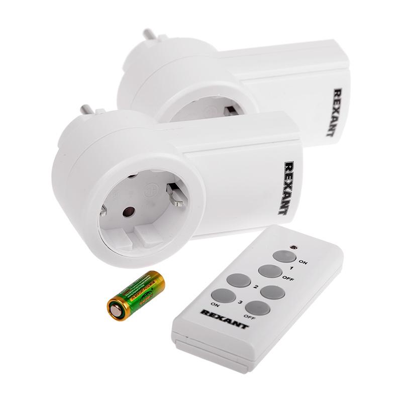 

Розетка Rexant Rc с пультом дистанционного управления Rx-002, один пульт дистанционного управления, две розетки 10-6025