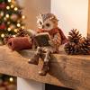 Owl Figurine for Bookshelf Reading Figurine, Creative Statue with Glasses Scarf Boots And Open Book, Woodland Theme Table Decor Sculpture Book