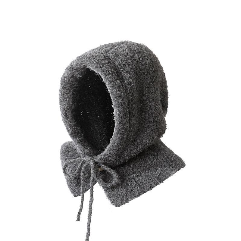 Balaclava Hat Women's New Autumn Warm Knitted Hat Scarf Integrated Neck Protection Ear Protection Wool Hat