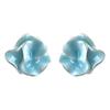 Light Blue Enamel Camellia Stud Earrings Irregular Petal Design Drip Glaze Flower Earrings Fashion Elegant Jewelry Gift For Women Girls
