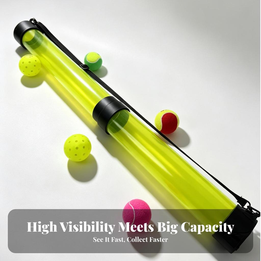 Ball Pickup Tube Portable Collector Transparent for Training Practice