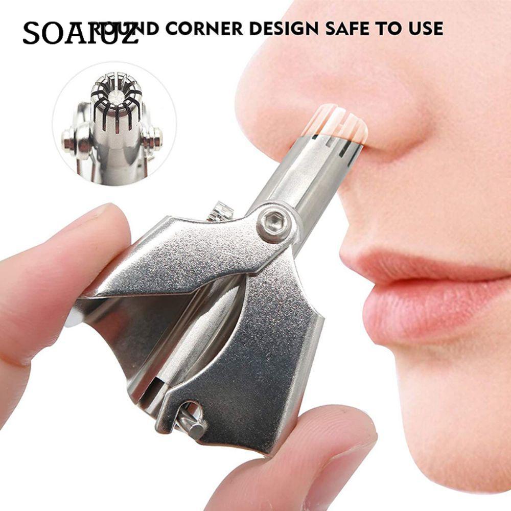 Manueller runder Klingenmund Herren-Nasenhaarschneider aus Edelstahl, tragbarer Mini-Nasen-Augenbrauen-Haarentferner, waschbarer Rasierer