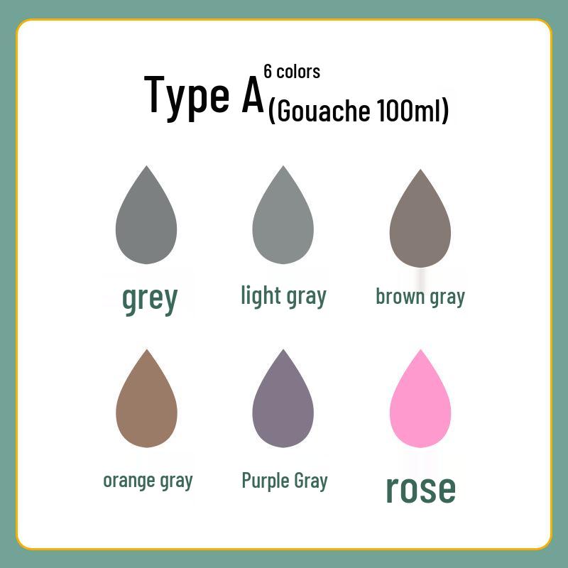 100ml Gouache Paint Set for Kindergarten - Children's Large Capacity Painting Pigments