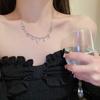 Light luxury diamond water drop geometric collarbone choker necklace fashionable versatile temperament item