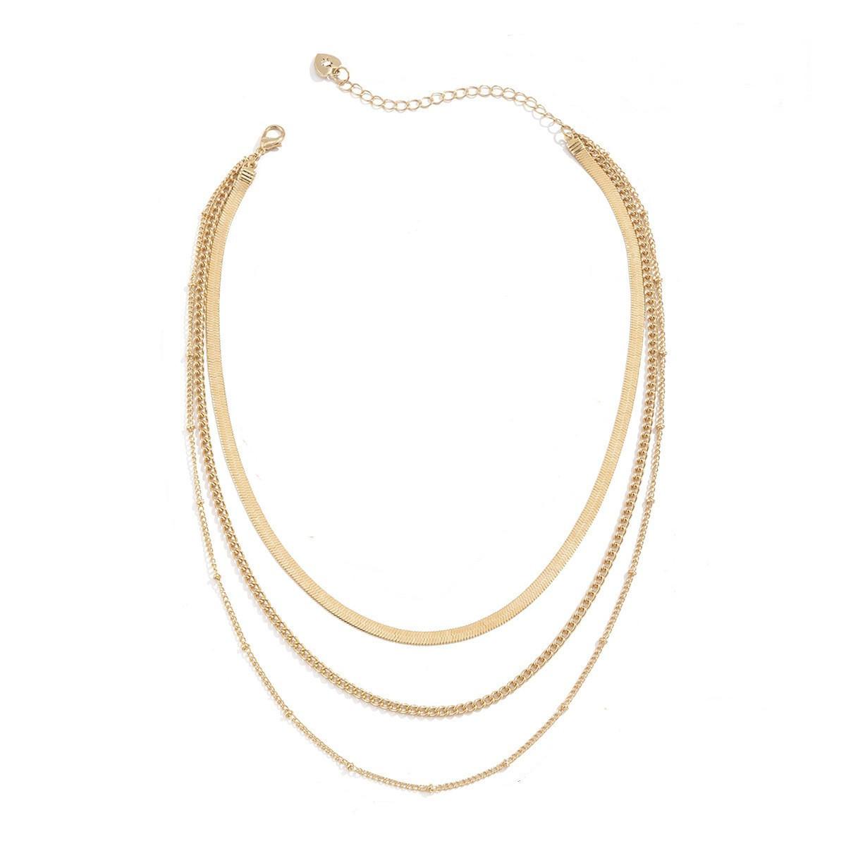 Универсальные многослойные ожерелья с полыми ключицами, персонализированные ретро металлические цепочки «змеиная кость», многослойные ожерелья