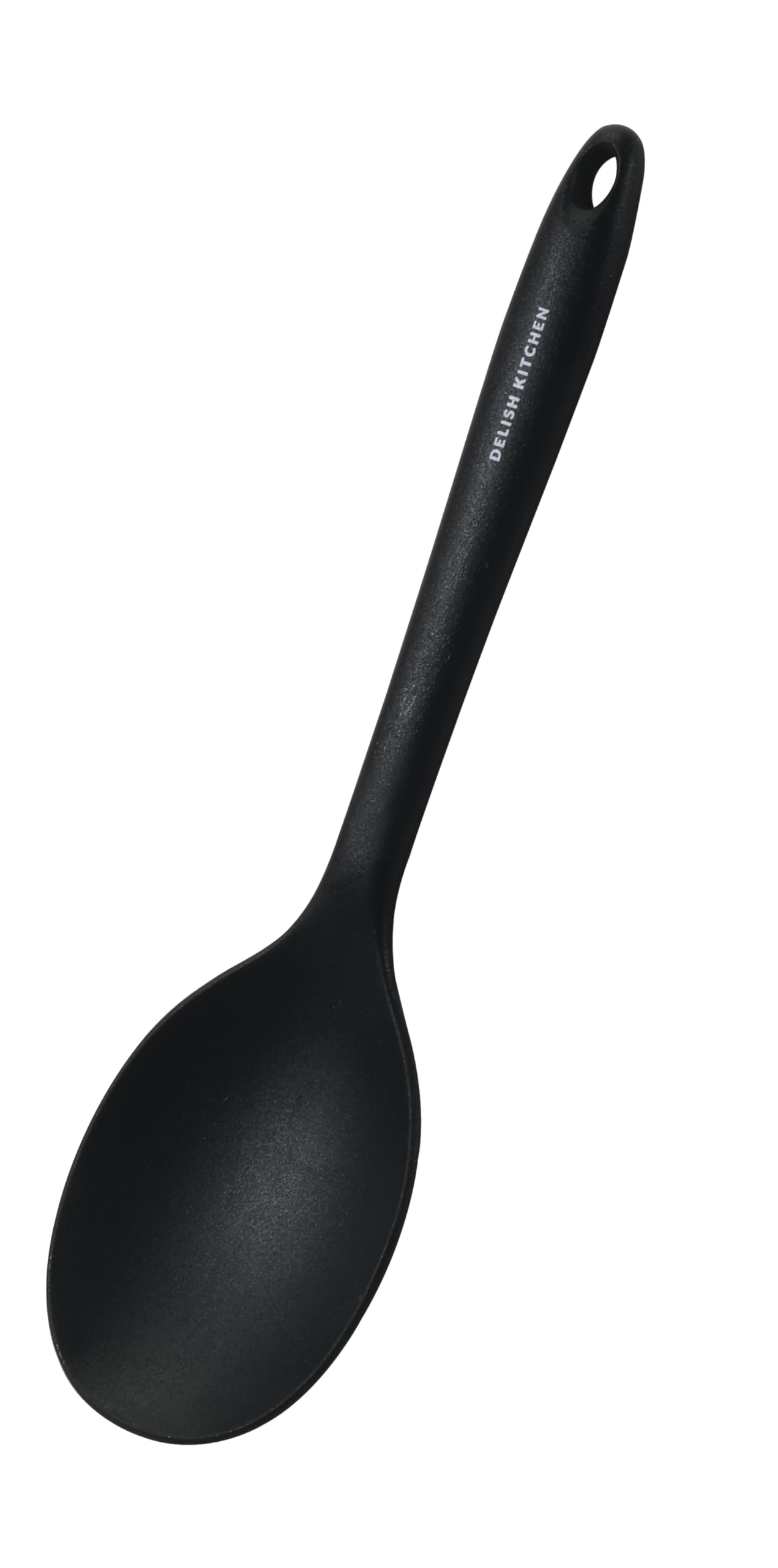 Delish Kitchen Круглая силиконовая черная ложка, жемчужный металл, G-5209 чёрный