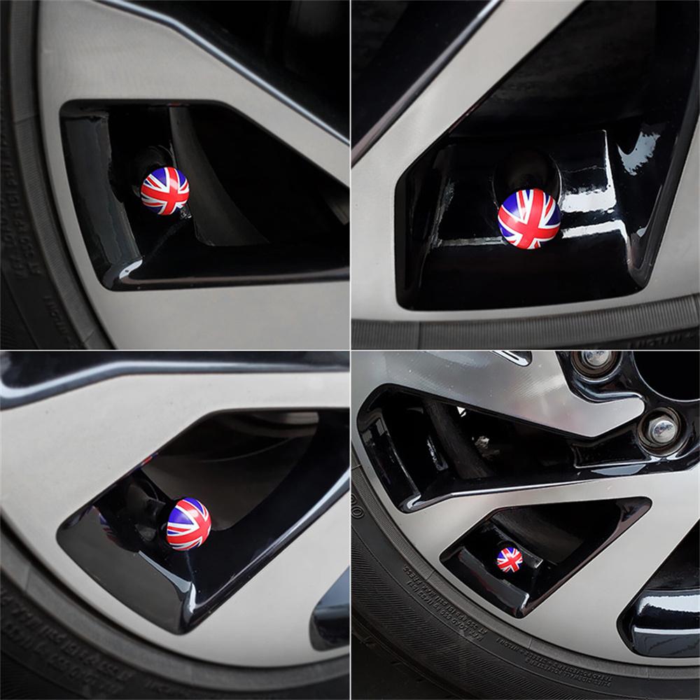 4pcs England British Flag Car Round Wheel Tire Ball Air Stem Valve Cap Covers