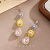 Star-level Sugar Flower Earrings Retro Baroque Light Luxury High-end Stud Earrings Niche Fashion Design Earrings Women