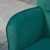 Modern Armchair with Footstool, Upholstered Accent Chair with Ottoman, Steel Legs, Velvet Wingback Chair for Living Room, Bedroom, Home Study