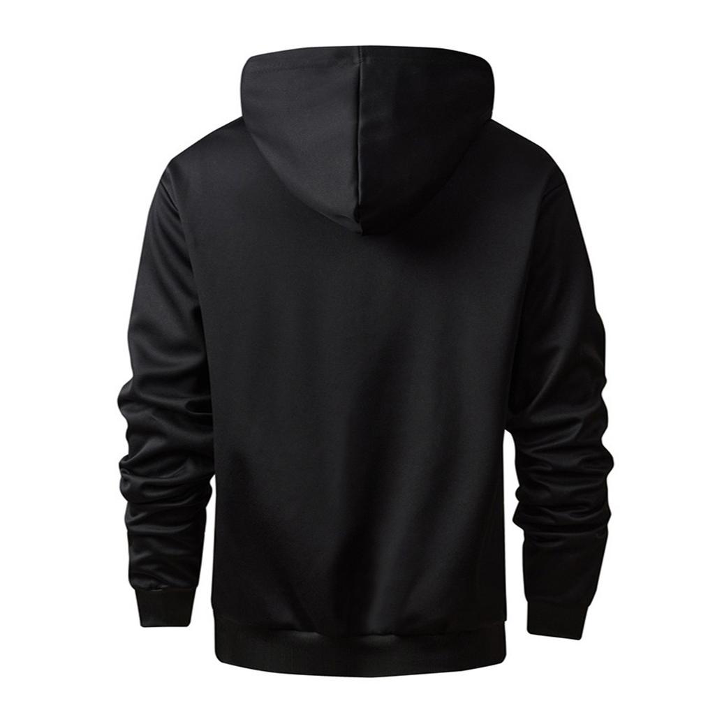 Men's Solid Color Half-Zip Sweatshirt Hoodie Men's Sports Large Size Casual Sweatshirt
