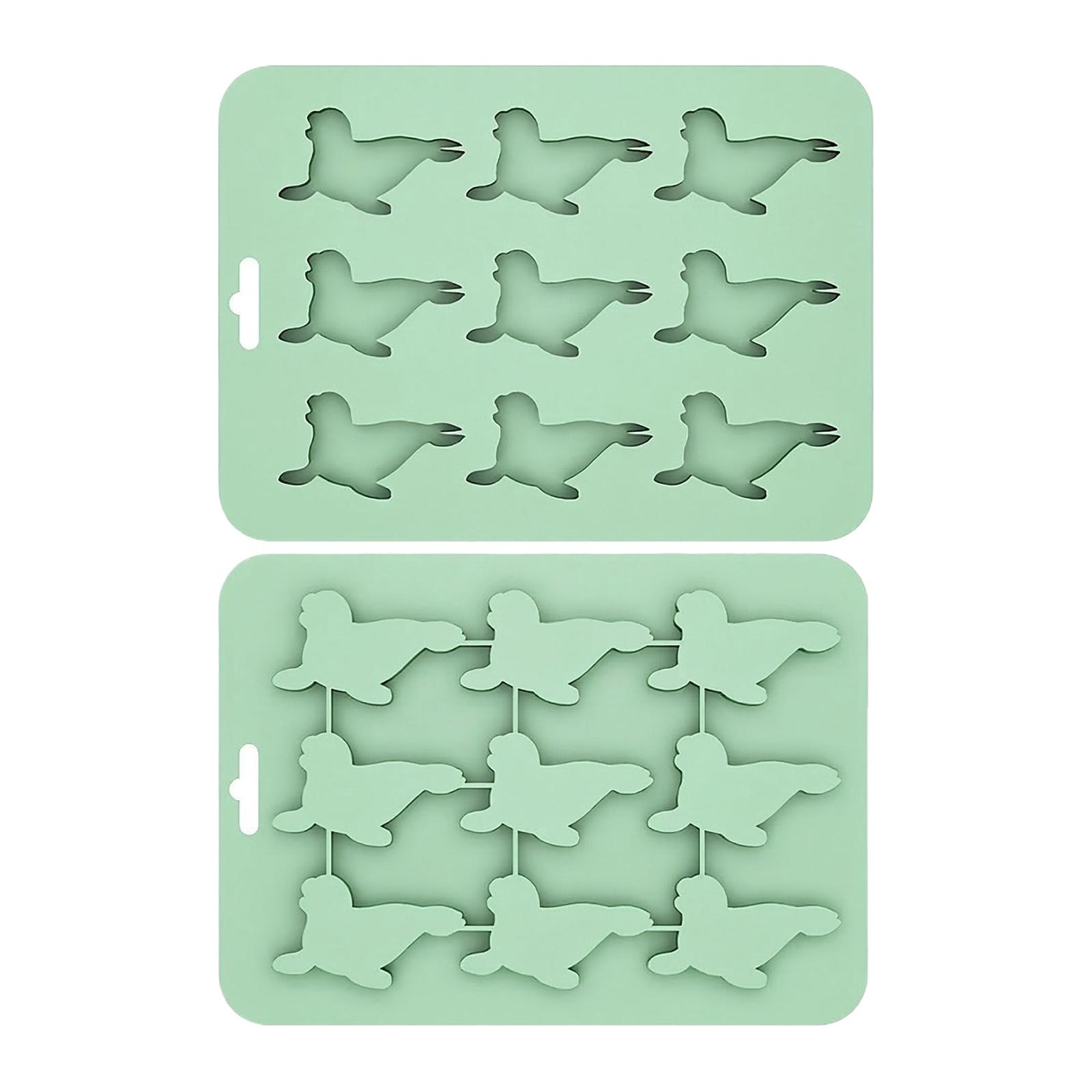 

Animals Ice- Mold - Ocean Animals Turtle,Dolphins,Penguins,Silicone Mold For Baking Muffin Cake, Chocolate,Candy, Soap One Size зелений