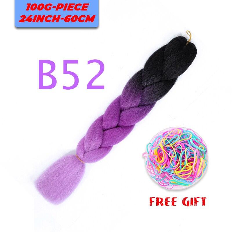 MERISIHAIR Single Ombre Color Synthetic Hair Extension Crochet Twist Jumbo Braiding Long Hair
