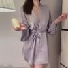 Underwear Bridal Morning Robe Sexy Backless Temptation Ice Silk Comfortable Simple Robe Home Set Support