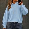 Damen Mode Farbe Kapuzen Langarm Freizeit Sweatshirt Pullover Top