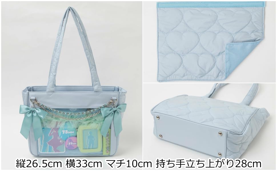 WEGO Ita Bag Tote A4 Perfect for Live and White (Small) Bag, Quilted, Decorative, Size, Oshikatsu, Events, Spring, Summer, Autumn, Winter, Women's,