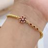RY Copper Plated 18K Gold Flower Geometric Connector Bracelet Gold Ball Chain Adjustable Length Fashion Jewelry