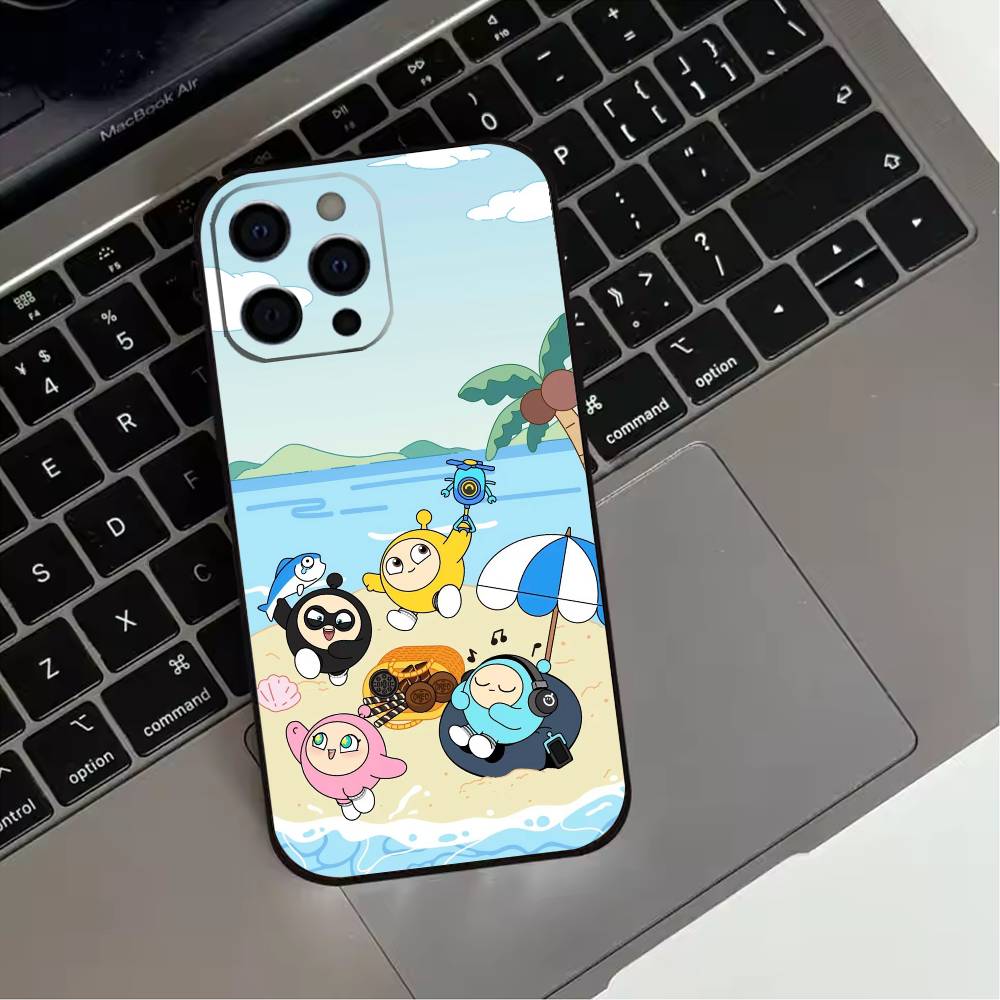 Cute E-Eggy P-Party-EP  Phone Case For iPhone 17,16,15,14,13,12,11 Plus,Pro Max,XS,Soft Silicone Black Cover