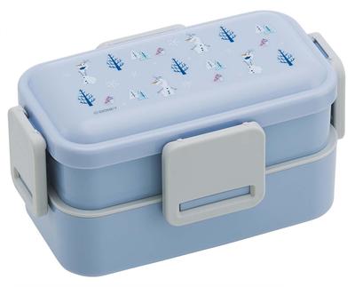 Bento für Made in mit einer weichen, spülmaschinen- und mikrowellengeeigneten Disney Frozen Olaf Box, 2-stöckig, 600ml, Damen, Japan, kuppelförmiger Deckel, Sicher, Design,