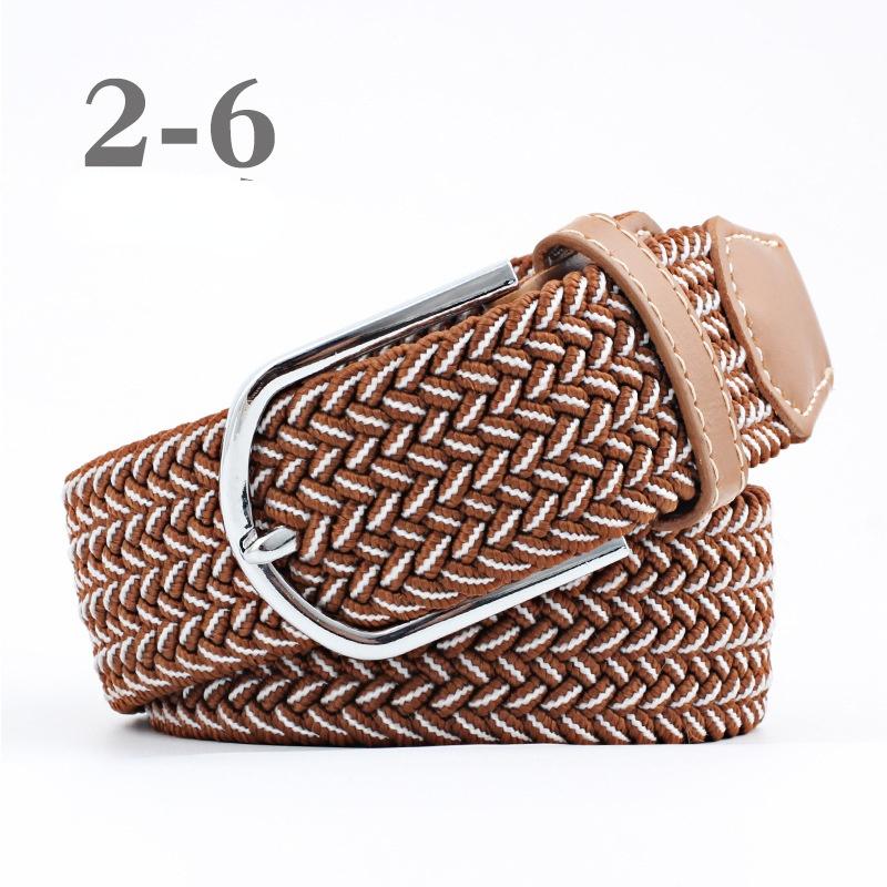 2026 New Fashion High Quality Explosive Women's Canvas Belt Men's Elastic Belt Casual Stretch Woven Pin Buckle Belt