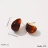 Vintage Amber Gradient Flower & Heart Stainless Steel Stud Earrings with Sun Pattern