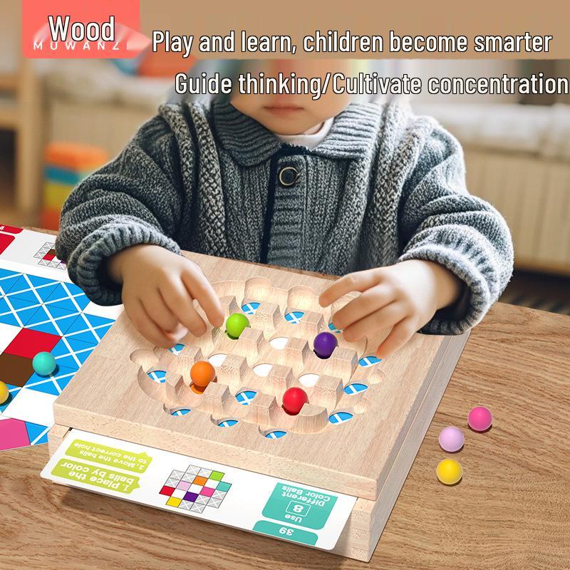 Moving Beads Illusion: Huarong Road Logic Training Toy for Kids