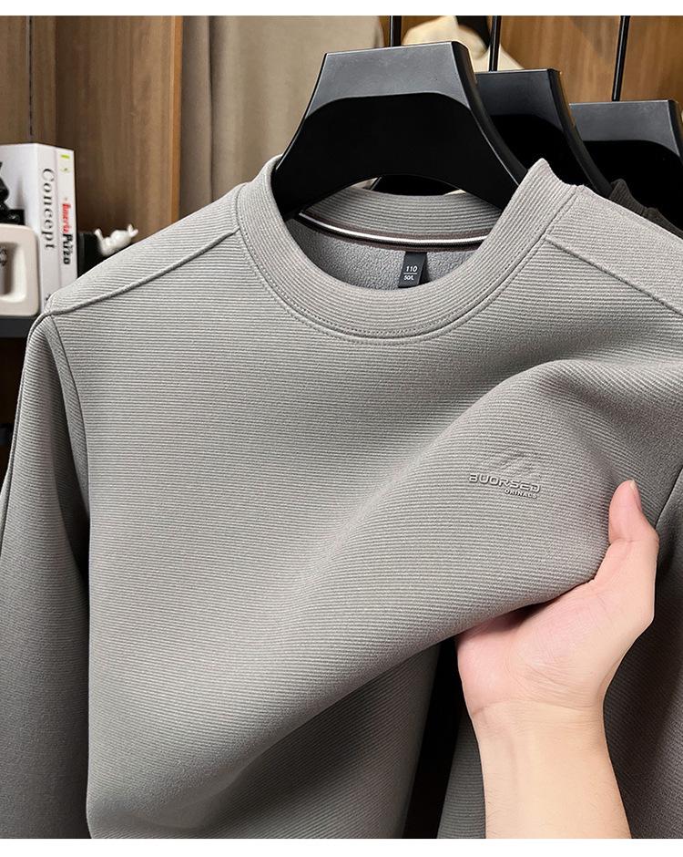 Men's Plus Velvet Thickened Round Neck Sweatshirt - Warm Winter Casual Wear
