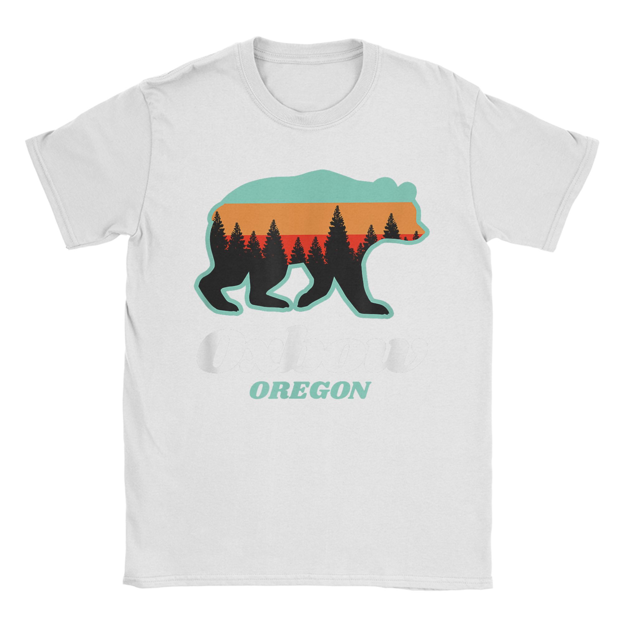 

Men Oxbow Oregon Fishing Summer Bear T Shirt Mountain Pure Cotton Clothes Fashion Short Sleeve Round Neck Tee Adult T-Shirt L