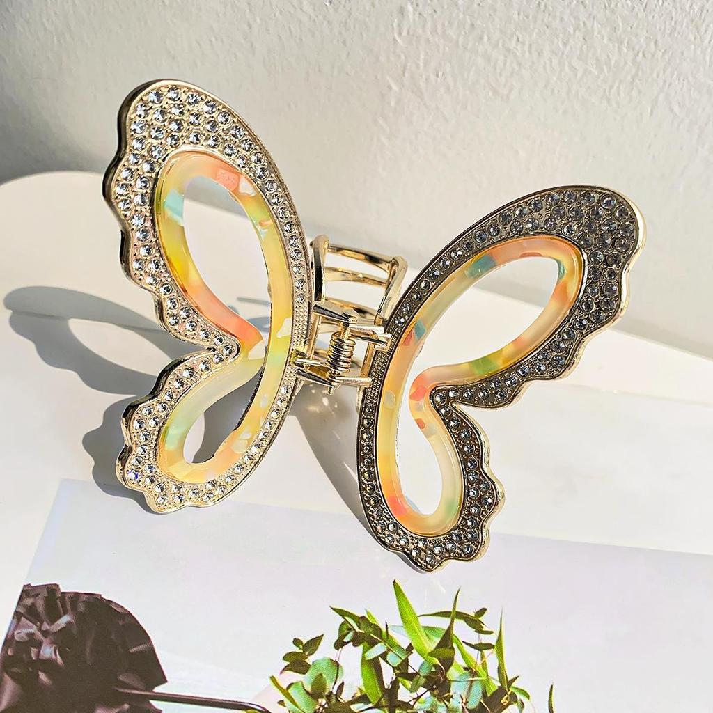 Bofeiya High-End Metal Butterfly Hair Claw - Hollow Design, Unique Personality Shark Clip Hairpin