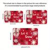 Flannel Thickness 0.47inch Snowflake Christmas Red Door Mat, Snowflake Absorbent Non-Slip Area Mat, Comfortable Floor Mats, Mach