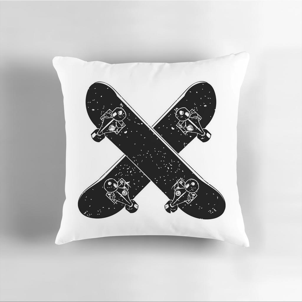 Skateboard Pillowcase, Extreme Sports Cushion Cover Street Style X Skate Throw Pillow Black White Retro Home Decor Teen Boy Gift