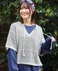 Titicaca Openwork Tassel Pullover Summer Half Free OSJBB055 Women's Knit, Sleeves, V-Neck, Size, Blue,