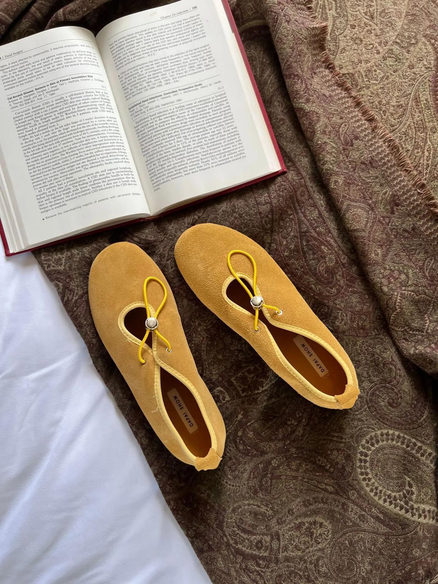 

Модные дизайнерские весенние женские туфли Мэри Джейн Модные туфли с квадратным носком Комфортные женские туфли на плоской подошве с мягкой подошвой Женские удобные балетки 35 жёлтый