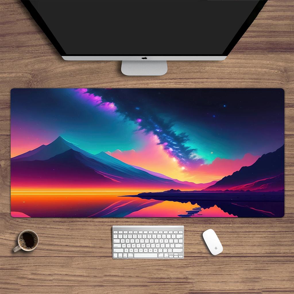Neuheiten 900x400 Blaue Aurora bei Nacht in den westlichen Bergen Gaming-Schreibtisch-Setup Computerschreibtischmatte Schönes Gaming-Mauspad