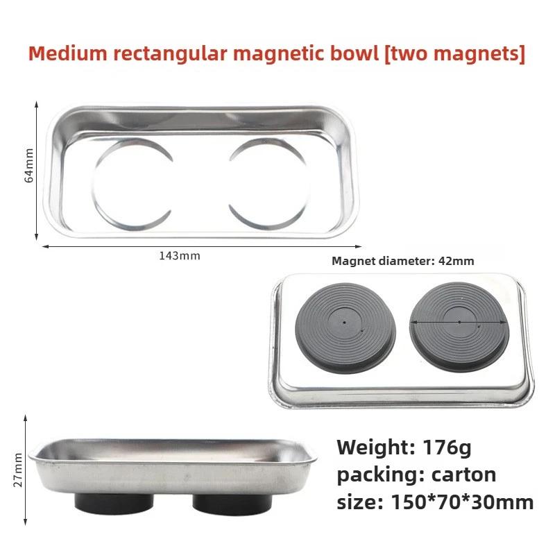Ciotola Magnetica Rotonda/Quadrata, Resistente con Vassoio Magnetico in Acciaio Inossidabile per Facile Accesso e Prevenzione della Perdita di Parti