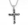 Necklace Silver Chain Steel Cross Skull 363