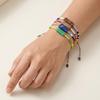 Hand Rope Bohemian Beaded Bracelet Adjustable Rectangle Stone Bracelet Colorful Bracelet Men