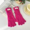 Soft Cashmere Winter Knitted Gloves Korean Style Full Finger Mittens Durable Warm Gloves  Women