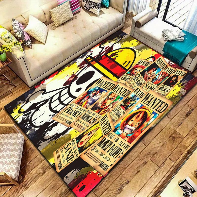 One Piece Straw Hat Pirates Carpet Rug For Living Room Bedroom Home Sofa Decoration,kids Play Nonslip Floor Mat